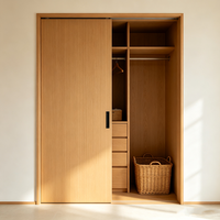 Portes battantes intérieures modernes en MDF, finies, résistantes à l'humidité, insonorisées, pour écoles, chambres, hôtels, villas, appartements