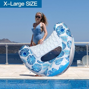 Hot <b>Sale</b> Inflatable Pool Lounger Chair Floats with <b>Canopy</b> Swimming Pool Party Toy Air Mattress High Visibility Swimming Rings - Product Image 6