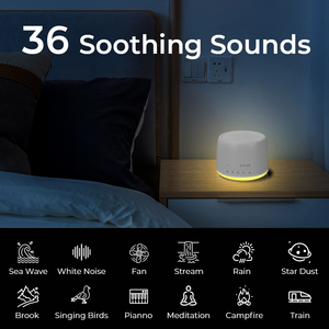 Mini generador de ruido blanco multifunción compacto RGB LED luz nocturna <span class=keywords><strong>USB</strong></span> 5W terapia del sueño máquina de sonido temporizador para estudio de Yoga - Product Image 4
