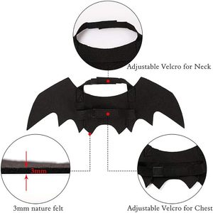 Factory Price Promotional 2 Pcs Pet Bat <b>wings</b> for Puppy Dog and Cat <b>Halloween</b> Accessory Custom Black Felt Bat Vampire Costume - Product Image 4