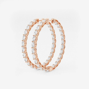 ต่างหูห่วงเพชรรูปไข่ 7 กะรัต ผลิตในห้องปฏิบัติการ สำหรับผู้หญิง ดีไซน์หรูหรา ระยิบระยับ สวยงาม หรูหรา เรียบง่าย เหมาะเป็นของขวัญ - Product Image 2