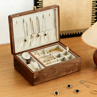 Boîte de rangement de bijoux en bois de luxe en gros avec plateau amovible, organisateur multi-compartiments pour montres et colliers, idéal pour la maison et les cadeaux
