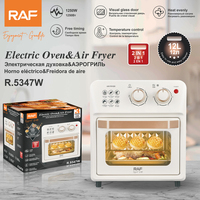 Four électrique RAF R.5347 12L avec friteuse à air 1250W 2-en-1, contrôle de la température, minuterie, porte vitrée, chauffage uniforme, appareil de cuisine