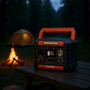 Station d'alimentation portable FlashFish 300W 230.88Wh, générateur solaire avec lumière LED, sortie AC/DC pour le camping - Product Image 2