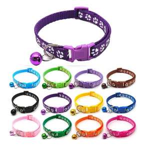 Nuevo lindo estampado de pata ajustable gatito <span class=keywords><strong>Collar</strong></span> campana corbata gato mascota cachorro colorido mascota <span class=keywords><strong>Collar</strong></span> seguridad <span class=keywords><strong>Collar</strong></span> perro - Product Image 2