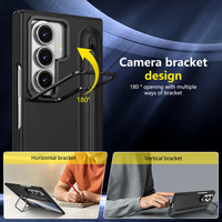 Funda Plegable para Samsung Galaxy Z Fold 8 Ultra, con Marco Metálico Oculto para la Cámara, Soporte, Protección Total Contra Impactos, Incluye Lápiz Stylus Gratis