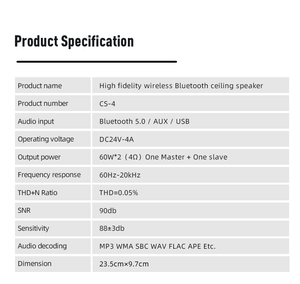 Haut-parleur <span class=keywords><strong>de</strong></span> plafond sans fil BT5.3 actif/passif avec micros sans fil, systèmes <span class=keywords><strong>de</strong></span> cinéma maison avec amplificateur - Product Image 6