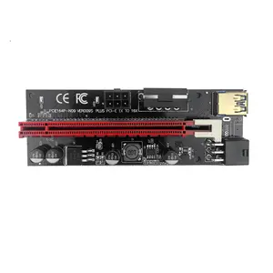 최고 판매 Ver 009S Plus PCI-E 1X ~ 16X 라이저 카드 6 핀 PCIe 4 핀 Molex 전원 옵션 및 60cm USB 3.0 연장 케이블