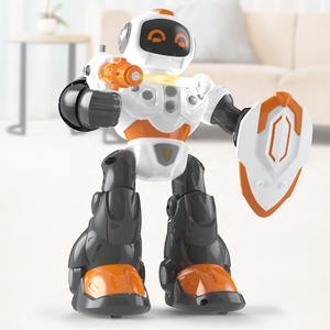 Jouet robot guerrier rotatif à 360 degrés avec effets sonores lumineux et musicaux, fonctionne sur piles, figurine d'action interactive de dessin animé pour enfants - Product Image 2