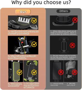 Soporte de Bicicleta Ajustable con Rotación de 360 Grados, Absorbente de Impactos, Compatible con Manillares de Bicicleta y Motocicleta - Product Image 3