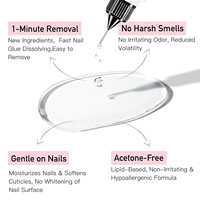 Kit de colle à ongles liquide semi-solide premium, dissolvant doux sans acétone, pour ongles à presser, qualité salon, DIY, longue tenue