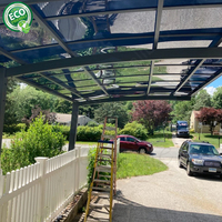Auvent moderne simple en aluminium résistant au vent pour jardin, terrasse, abri de voiture en polycarbonate pour une seule voiture