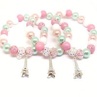 2024 moda dulce Color caramelo pulsera con cuentas pulseras con lazo para niños niñas amistad al por mayor