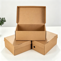 Boîtes à chaussures en carton ondulé kraft brun imprimées sur mesure, vente en gros, avec trous de ventilation pour le stockage et l'expédition de chaussures