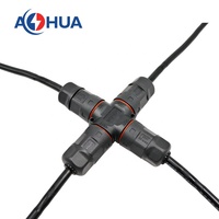 Conector de Cable Impermeable AOHUA M20 de 2 y 3 Pines Tipo X IP68, Divisor de Cable de 4 Vías con Conexión por Tornillo