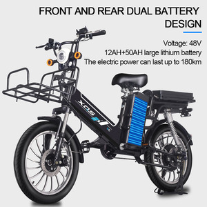 Bicicleta Eléctrica Ridstar Profesional de 48V 12Ah 50Ah de Largo Alcance para Entrega de Carga <span class=keywords><strong>con</strong></span> Batería Doble y <span class=keywords><strong>Sidecar</strong></span> Desmontable - Product Image 2
