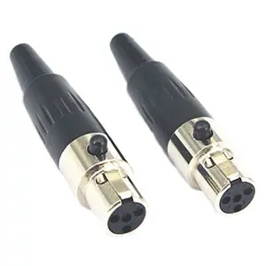 Mini conector de áudio xlr ta4f, adaptador de tomada de cabo de microfone e áudio, 4 pinos fêmea