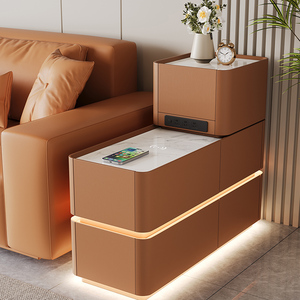 Table d'appoint intelligente et moderne en bois massif Rock Board <span class=keywords><strong>canapé</strong></span> armoire latérale cloison multifonctionnelle nouvelle petite Table basse haut de gamme - Product Image 5