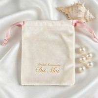 Bolsa de Terciopelo con Cordón y Logotipo Personalizado, Bolsa de Regalo de Joyería de Gamuza Suave para Bodas, Cosméticos, Bolsa Pequeña de Terciopelo a Prueba de Polvo