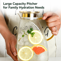 Pichet à limonade en verre en gros d'usine, grande capacité, en verre borosilicate de haute qualité
