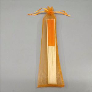 Éventail portable en bambou avec logo personnalisé, style DIY, en polyester taffetas de soie, personnalisable par sérigraphie/gravure pour mariage - Product Image 6