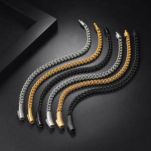 18K Gold Plated Stainless Steel Chain Bracelet Classic Stylish Wrist Jewelry <b>For</b> <b>Men</b> - Product Image 1