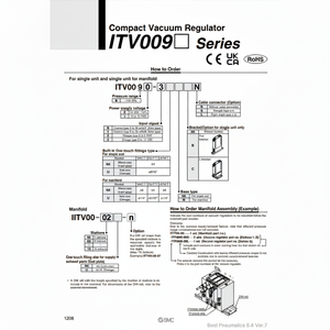 Regulador electroneumático compacto SMC, piezas neumáticas de - Product Image 1