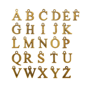 26 cái/bộ Bảng Chữ Cái A-Z Chữ Charms <span class=keywords><strong>Bronze</strong></span> Antique Bạc Màu Mặt Dây Làm DIY Handmade Tây Tạng Tìm Kiếm Đồ Trang Sức S115 - Product Image 3