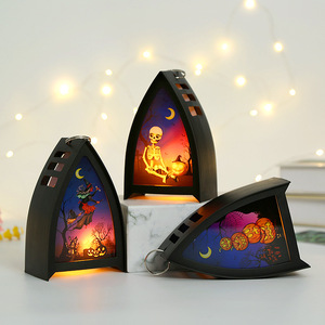 Lámpara de viento de Halloween 2025, vela LED parpadeante con Base de Calavera, soporte de calabaza, decoración de patio embrujado, funciona con pilas - Product Image 6