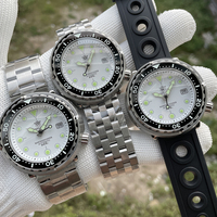 Cadran blanc SD1975 STEELDIVE Marque 47.5MM Boîtier Lunette En Céramique Verre Saphir NH35 Mouvement Automatique 300m Montre De Plongée Étanche