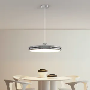 24W ~ 48W beige/nero/rosso/cromo/bianco/verde lampade a sospensione in ferro elettrolitico sala da pranzo cucina lampadari a LED