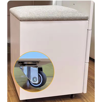 Table de chevet moderne de luxe personnalisée en blanc avec miroir, tabouret dissimulé et tiroirs de rangement pour usage hôtelier