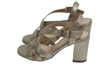 Sandales à talons hauts pour femmes, plateforme épaisse, à brides, gladiateur, talons hauts, sexy, bout ouvert, élégantes, en daim, tendance, été