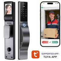 Tuya Wifi 3D gezichtsherkenning app wachtwoord vingerafdruk kaart visuele deurbel bewakingscamera intercom elektronisch deurslot