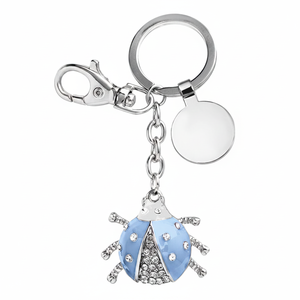 Portachiavi in Pelle Bianco/Azzurro Ladybird - Product Image 2