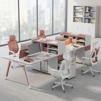 Ensemble de mobilier de bureau moderne et minimaliste : bureau et chaise avec rangement pour immeuble de bureaux