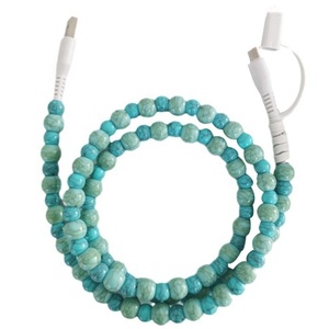 Turquoise Teal Beaded Charger with Braid Shielding Multifunctional <strong>Computer</strong> and Cell Phone <strong>Accessory</strong> on Sale - Product Image 3