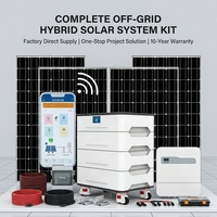 Prix Usine Système Solaire Hybride Intelligent 3 Phases 10kW 15kW 20kW avec Application, Kit de Stockage de Batterie Mobile pour Couverture Complète de Villa