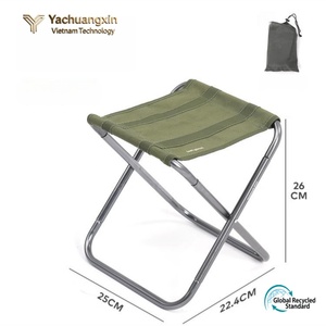 Foldable Aluminum Outdoor Chair Square Minimalist Design Oxford Fabric Camping <b>Garden</b> Use Lightweight Portable <b>Stool</b> - Product Image 3