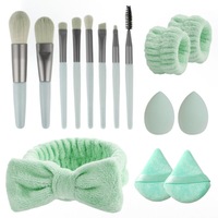 Lot de brosses de maquillage douces, antidérapantes et imperméables, bandeaux, bracelets et éponges de beauté minimalistes et modernes pour le nettoyage du visage quotidien