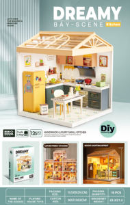 <span class=keywords><strong>ELI</strong></span> TOYS Casa de Muñecas en Miniatura 3D, Bloques de Construcción de Plástico para Armar, Rompecabezas DIY, Juguete Hecho a Mano para Desarrollar la Creatividad, Regalo - Product Image 3