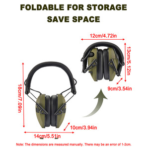 Casque anti-bruit électronique supra-auriculaire avec protections auditives pour le tir, l'industrie et la sécurité, étuis inclus - Vente chaude - Product Image 4