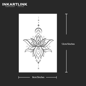 Autocollant de <span class=keywords><strong>tatouage</strong></span> Mandala Lotus personnalisé, Géométrie Sacrée, Lune Zen, Herbal, Semi-permanent 15 jours, Art corporel pour main et poignet, Vente en gros - Product Image 3