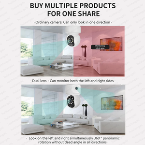 HD 6MP WiFi IP çift Lens çift ekran bebek izleme monitörü ev PTZ otomatik takip kablosuz CCTV Video gözetim güvenlik kamera Yoosee - Product Image 5