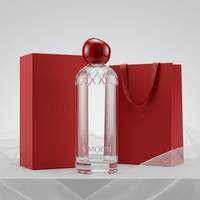 Vente en gros de flacons de parfum arabes en verre personnalisés de 250 ml, flacon en verre vide de luxe rouge avec boîte cadeau pour parfum