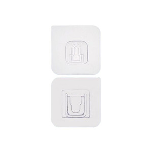 Transparent Plastic Snap Fastener Rectangle Wall Mounted <b>Adhesive</b> <b>Hook</b> Punch Free Polished Finish <b>Hooks</b> Rails - Product Image 5