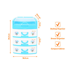 Compact 4-<b>Drawer</b> Eco-Friendly Adjustable Office & Jewelry Organizer PP <b>Plastic</b> <b>Storage</b> Cabinet for Kitchen Bathroom Living Room - Product Image 5