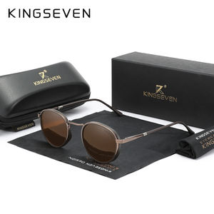 KINGSEVEN 2024 Lunettes de Soleil Rondes Polarisées UV400 pour Hommes, Monture Vintage, Protection Visuelle pour Femmes 7375 - Product Image 2