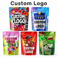 Sacs en Mylar personnalisés avec des motifs créatifs variés, refermables, à l'épreuve des enfants, 1g, 3,5g, 7g, 14g, 28g, 1oz