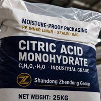 Acide citrique monohydraté industriel de qualité supérieure, poudre cristalline blanche, certifié ISO 9001